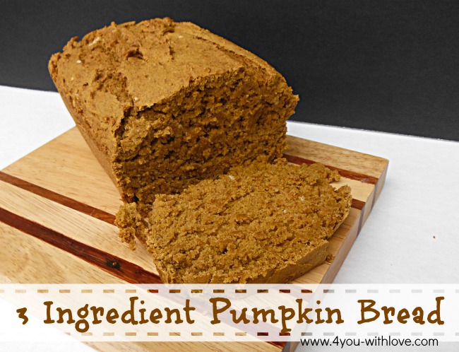 Three Ingredient Pumpkin Bread