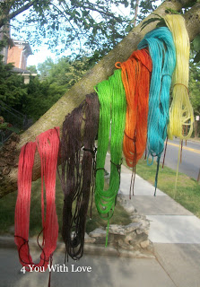 Sun + Kool Aid + Vinegar + Water + Wool Yarn = A Rainbow!