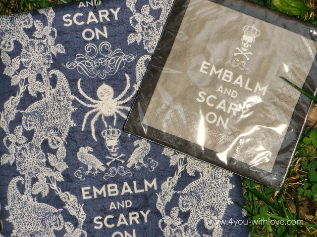 Embalm and Scary On Coasters & Napkins – #SpookySpaces